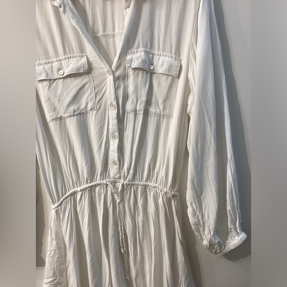 L*Space Amelia White Button-Down Swimsuit Cover-Up Dress Shirt Size S - Picture 8 of 15